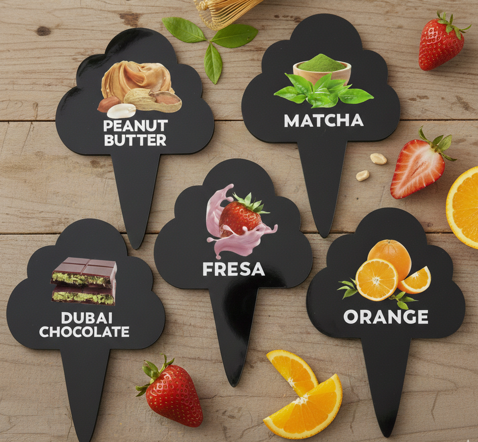 12 pcs Gelato Flavor Markers, Ice Cream Labels, Flavor Tag