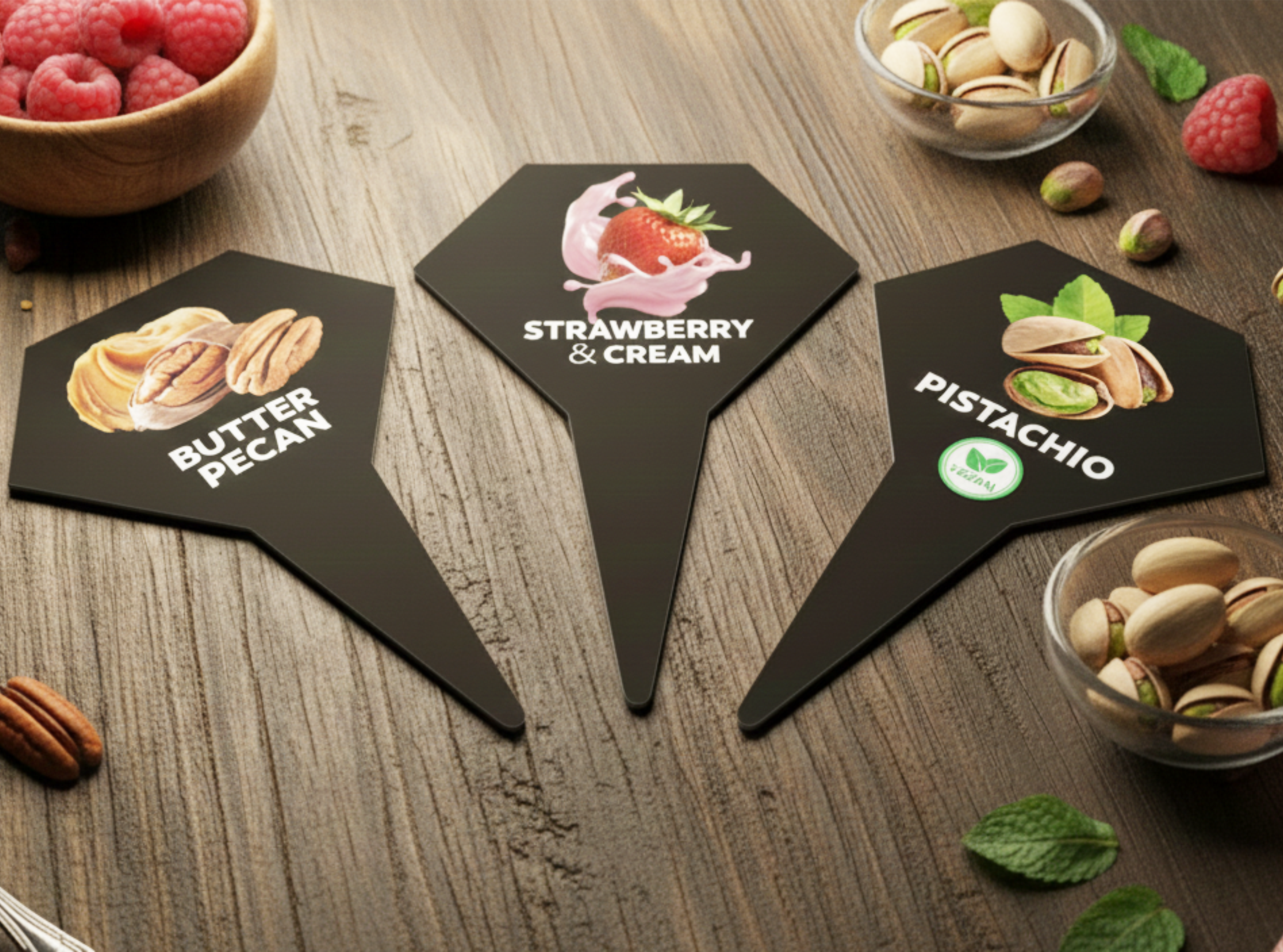 12pcs Gelato Flavor Markers, Ice Cream Labels, Flavor Tags, Gelato Stickers