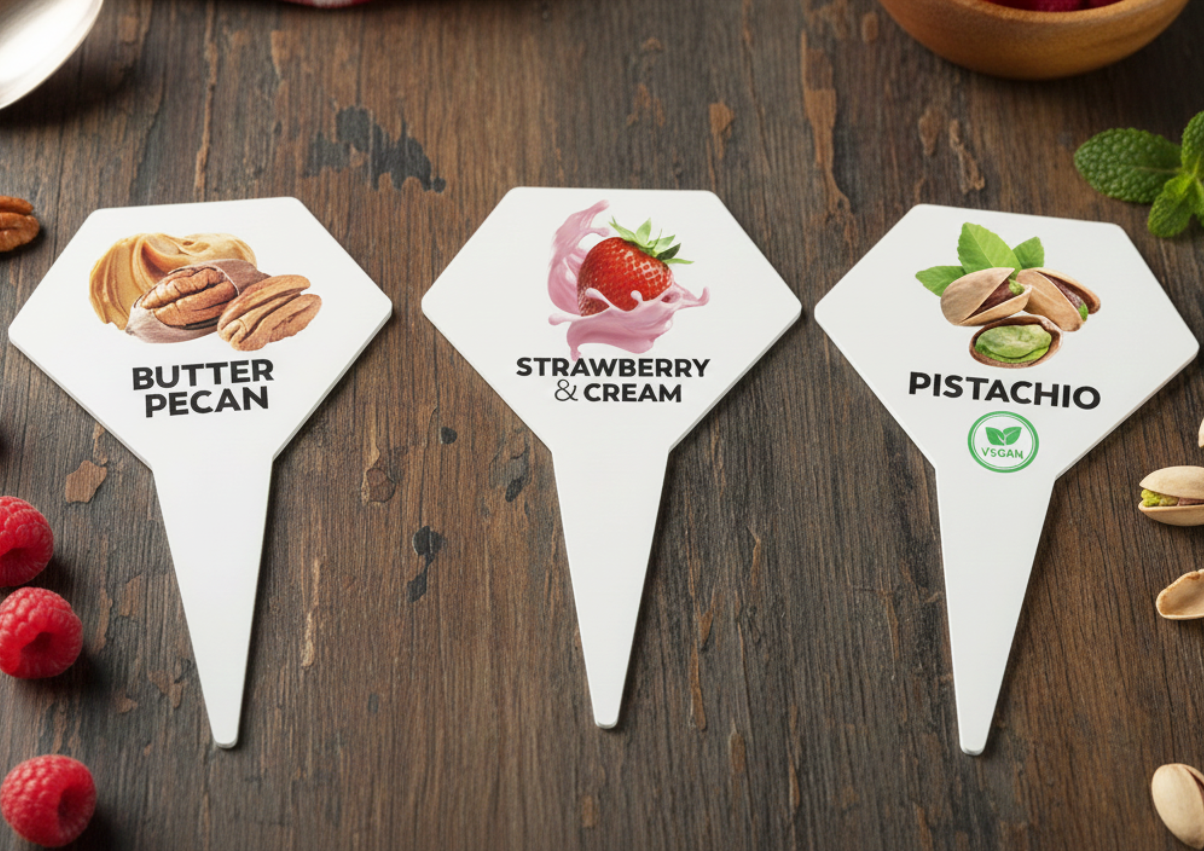 12pcs Gelato Flavor Markers, Ice Cream Labels, Flavor Tags, Gelato Stickers