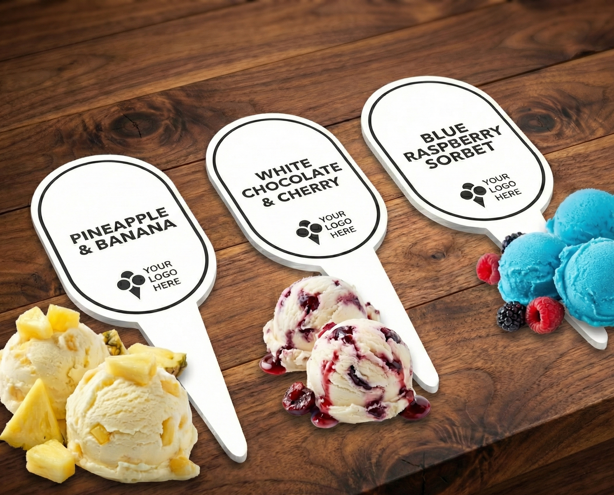 12pcs Gelato Flavor Markers, Ice Cream Labels, Flavor Tags, Gelato Stickers