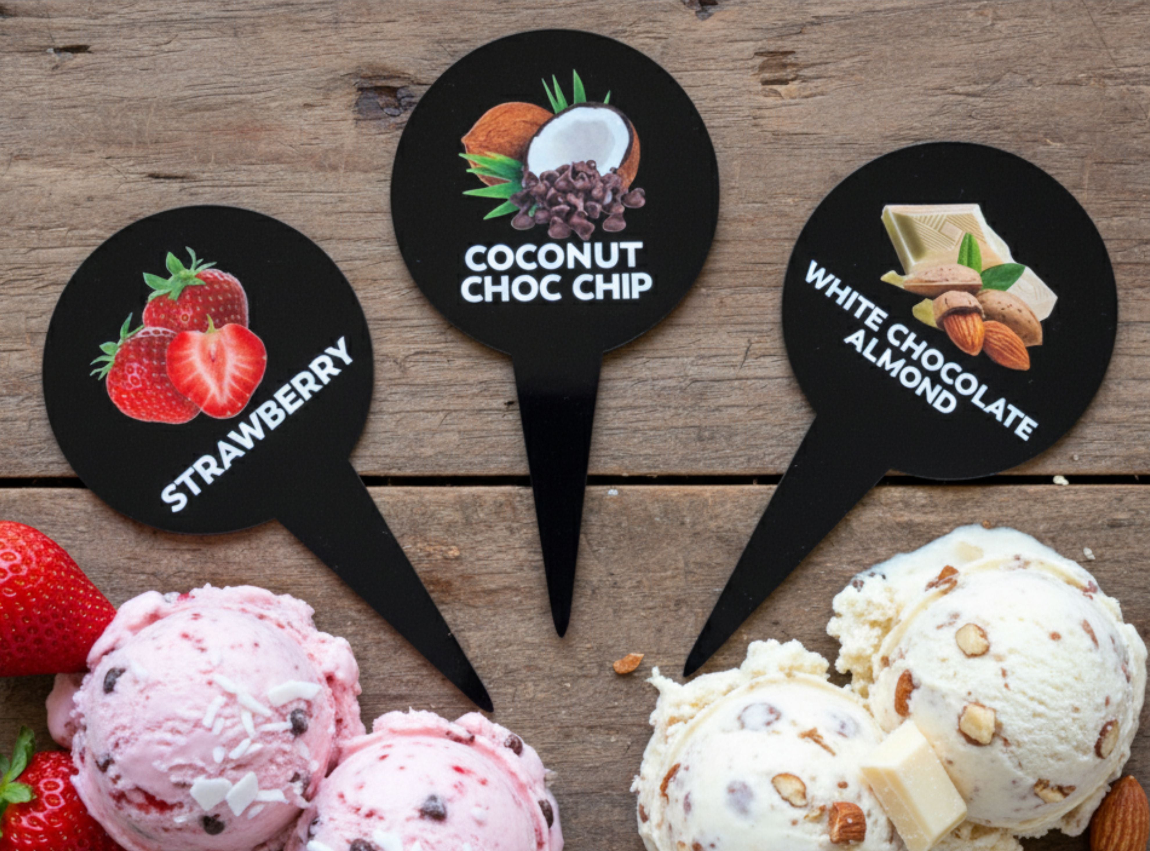 24pcs Gelato Flavor Markers, Ice Cream Labels, Flavor Tags