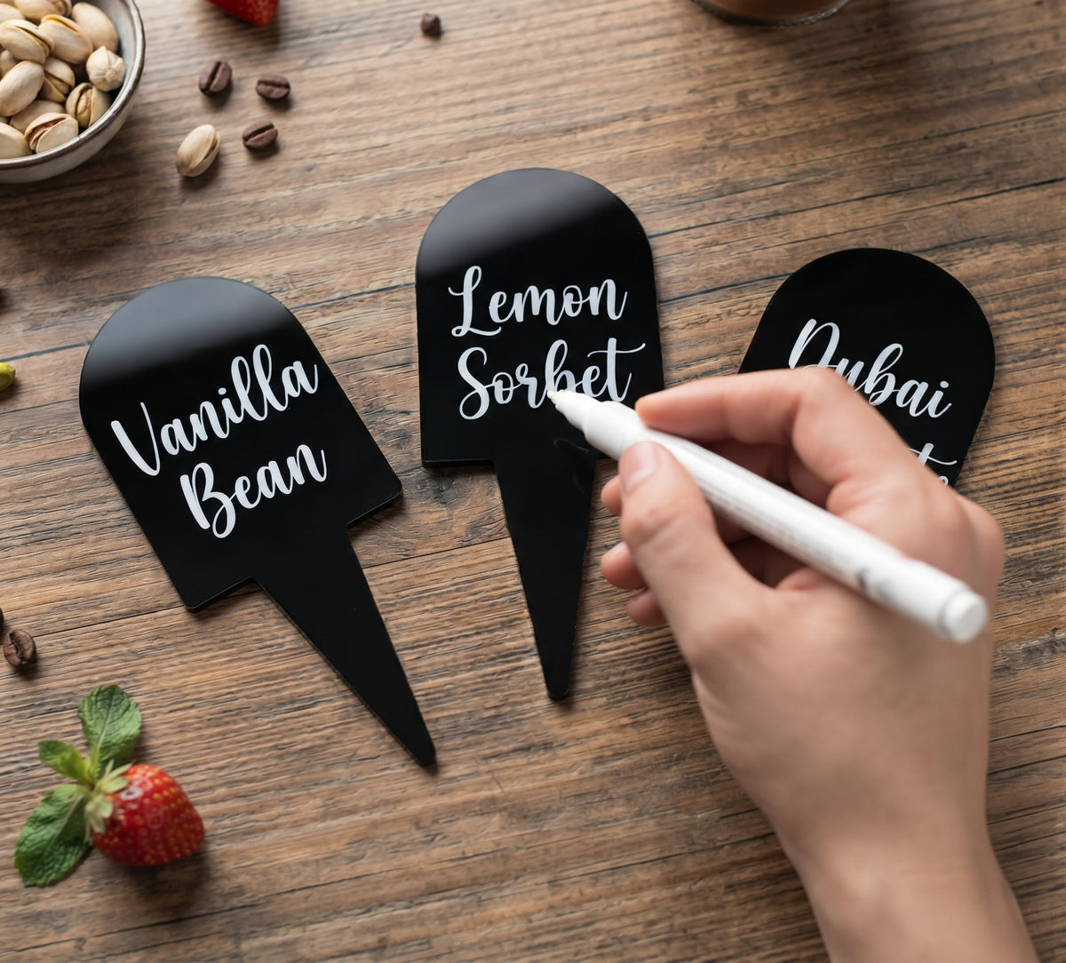 12 pcs Gelato Flavor Markers, Ice Cream Flavor Signs, Flavor Tags, Gelato Stickers, Ice Cream Sticks