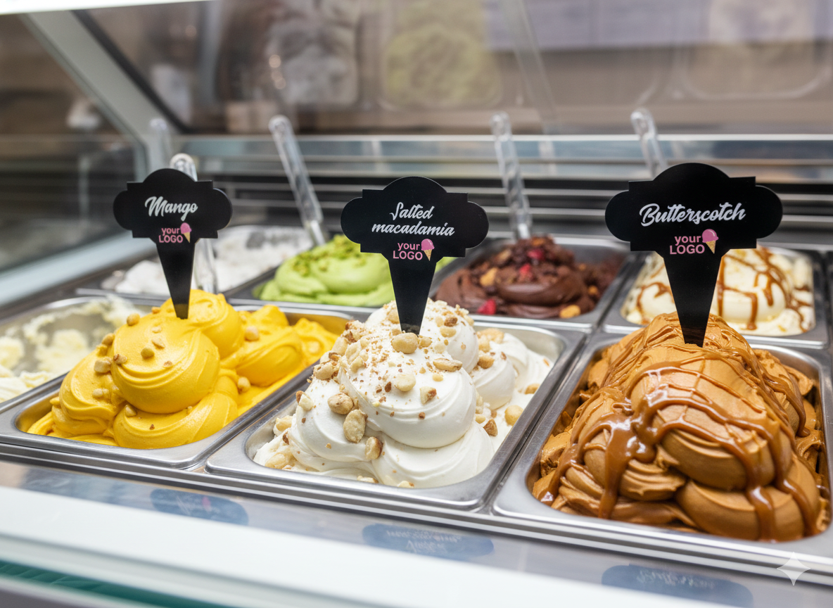 24 pcs Gelato Flavor Markers, Ice Cream Flavor Signs, Flavor Tags