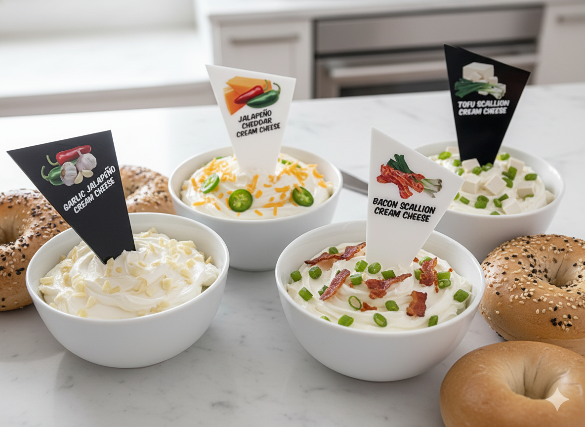 10 pcsCream Cheese Flavor Markers, Ice Cream Labels, Flavor Tags, Gelato Stickers, Bakery Labels