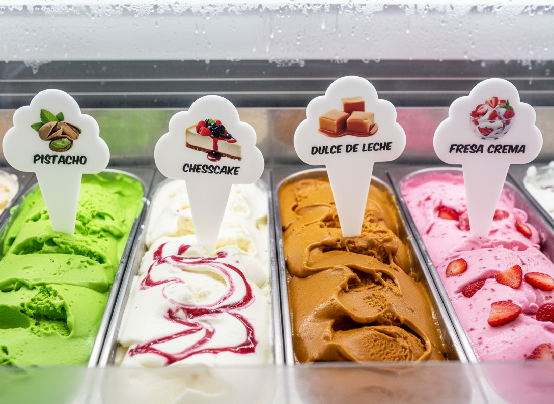 12pcs Gelato Flavor Markers, Ice Cream Labels, Flavor Tags, Gelato Stickers