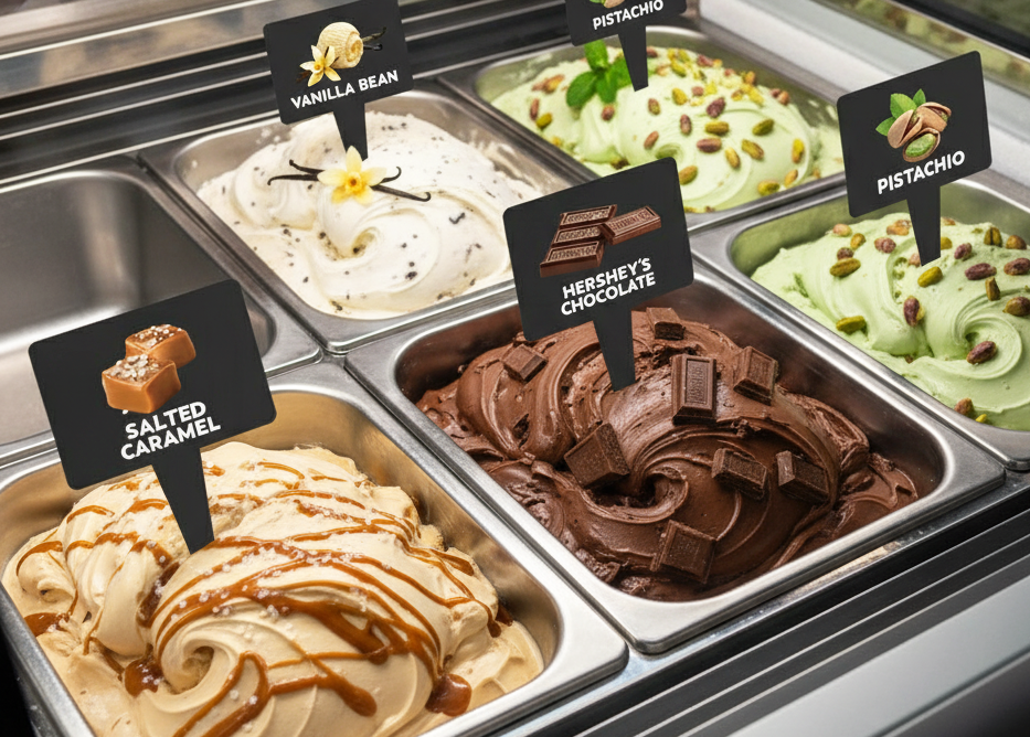 10 pcs  Flavor Markers, Ice Cream Labels, Flavor Tags, Gelato Stickers, Ice Cream Sticks