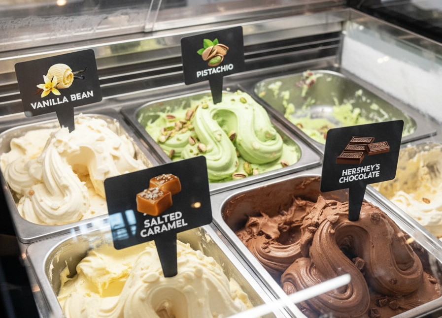 10 pcs  Flavor Markers, Ice Cream Labels, Flavor Tags, Gelato Stickers, Ice Cream Sticks