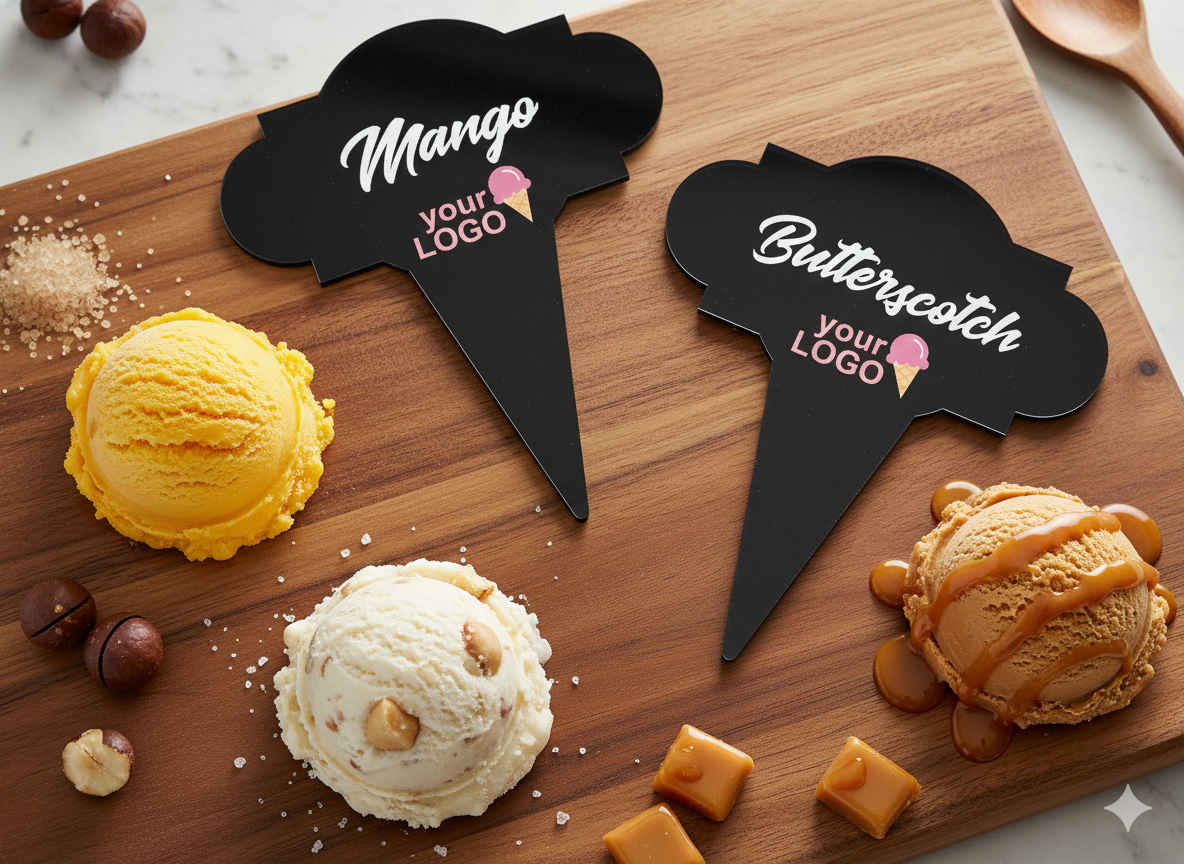 12 pcs Gelato Flavor Markers, Ice Cream Flavor Signs, Flavor Tags