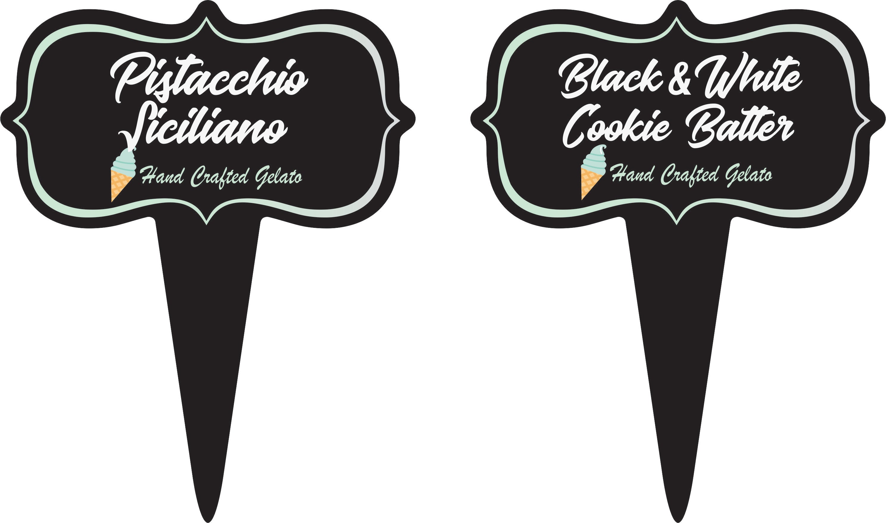 2 pcs Gelato Flavor Markers, Ice Cream Flavor Signs, Flavor Tags, Gelato Stickers, Ice Cream Sticks (Copy)