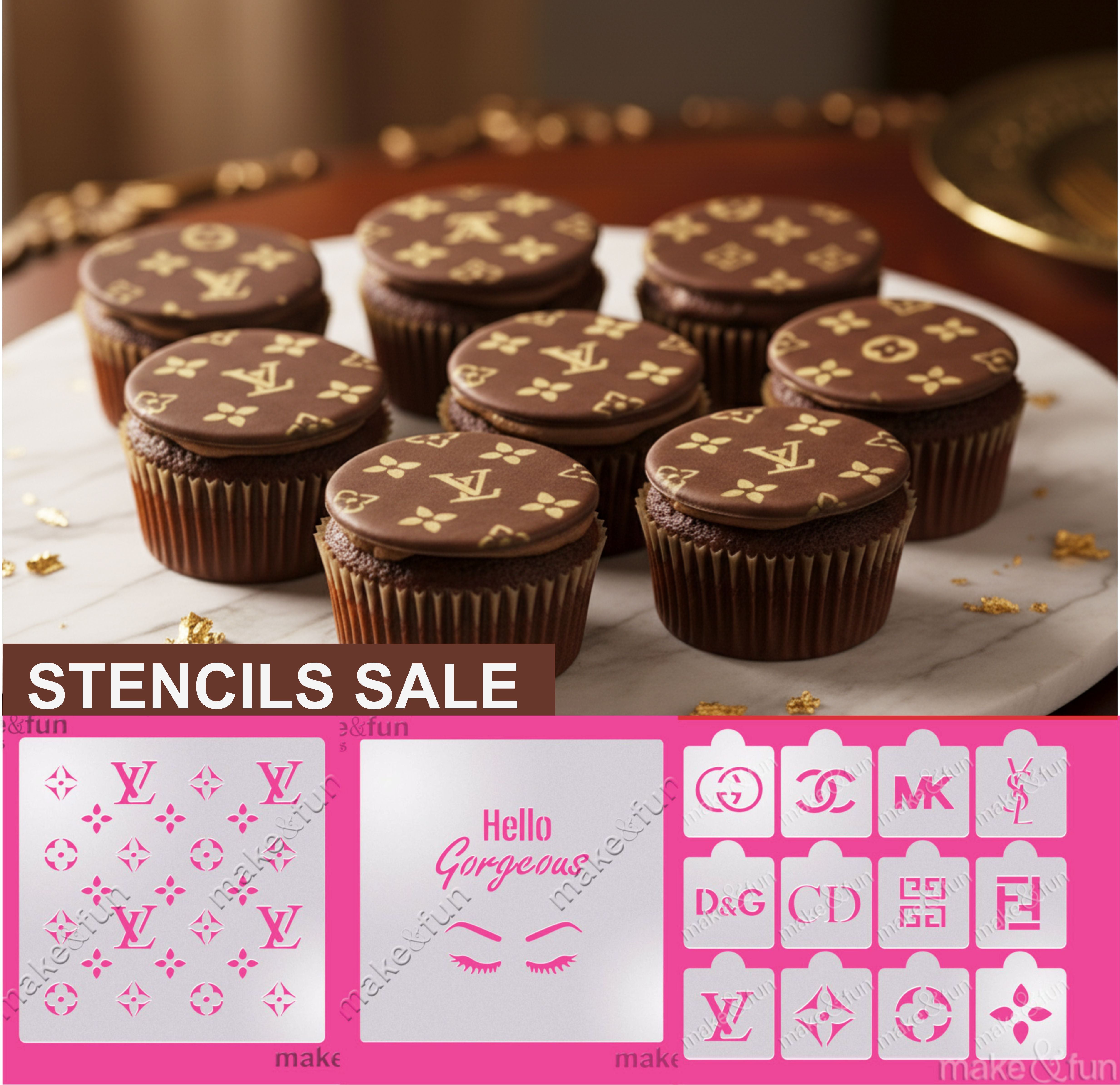 Designer Stencil, Airbrushing Cookie Stencil|Designer  Schablonen, Torten Shablonen Fashion