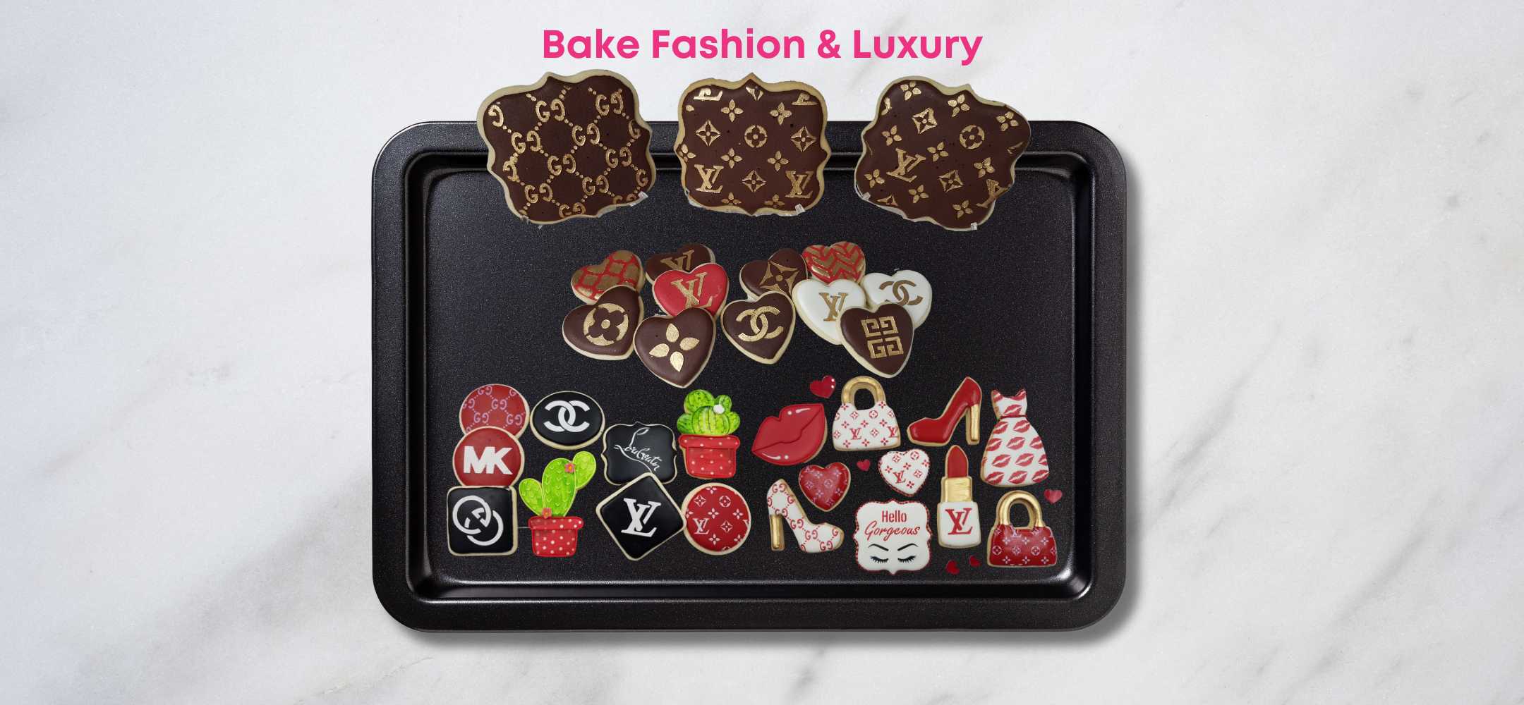 8 pcs LV Designer Fashion Cake Stencil, Cookie Stencil, Schablone Kuchen