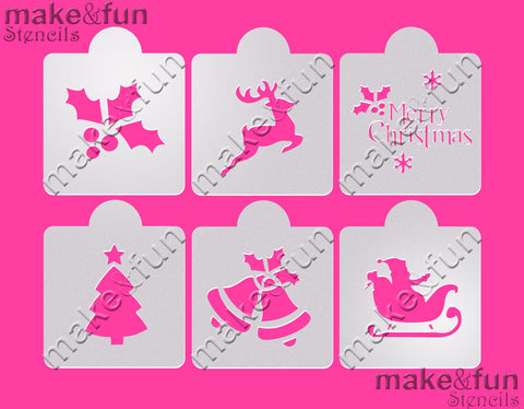 6 pcs Christmas Stencil, Cookie Stencil, Cake Stencil|6 Stück Weihnachten Kuchen Schablonen