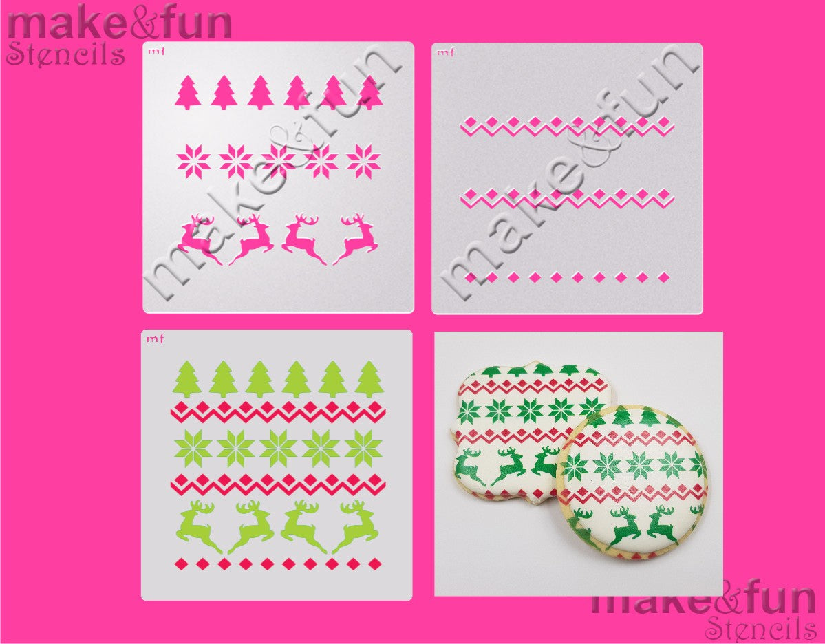 2 Piece Stencil set, NY Cookie Stencil Airbrushing and Royal Icing