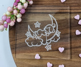 Baby Shower Fondant Embosser Moon baby|Designer Fondant Embosser Stamp