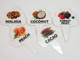 6 pcs Gelato Flavor Markers, Ice Cream Labels, Flavor Tags,Gelato Stickers, Ice Cream Sticks