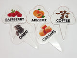6 pcs Gelato Flavor Markers, Ice Cream Labels, Flavor Tags,Gelato Stickers, Ice Cream Sticks