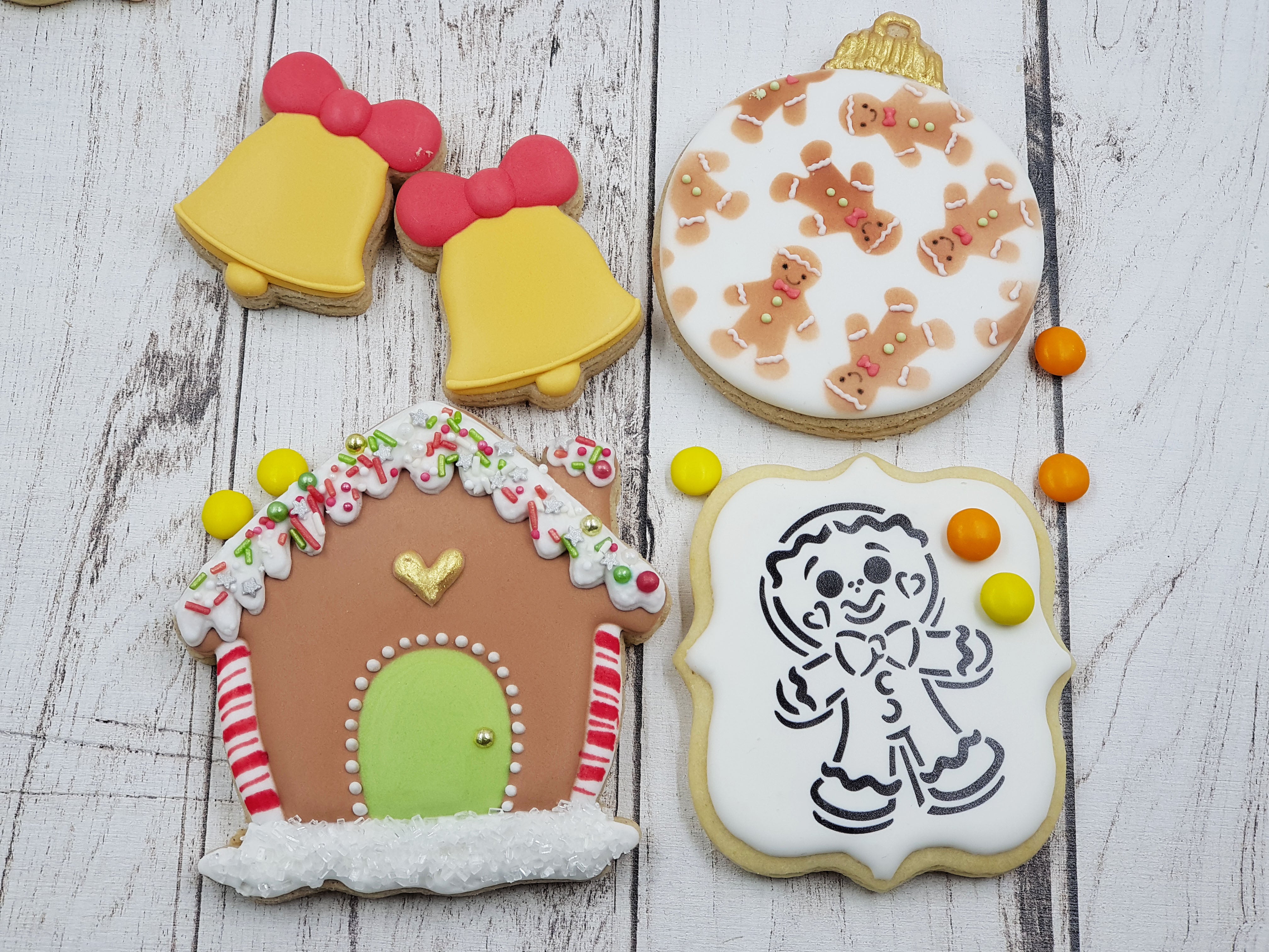 Christmas ginger Cookie Stencil, Airbrush Stencil|Weihnachten Schablone, Torten Schablonen