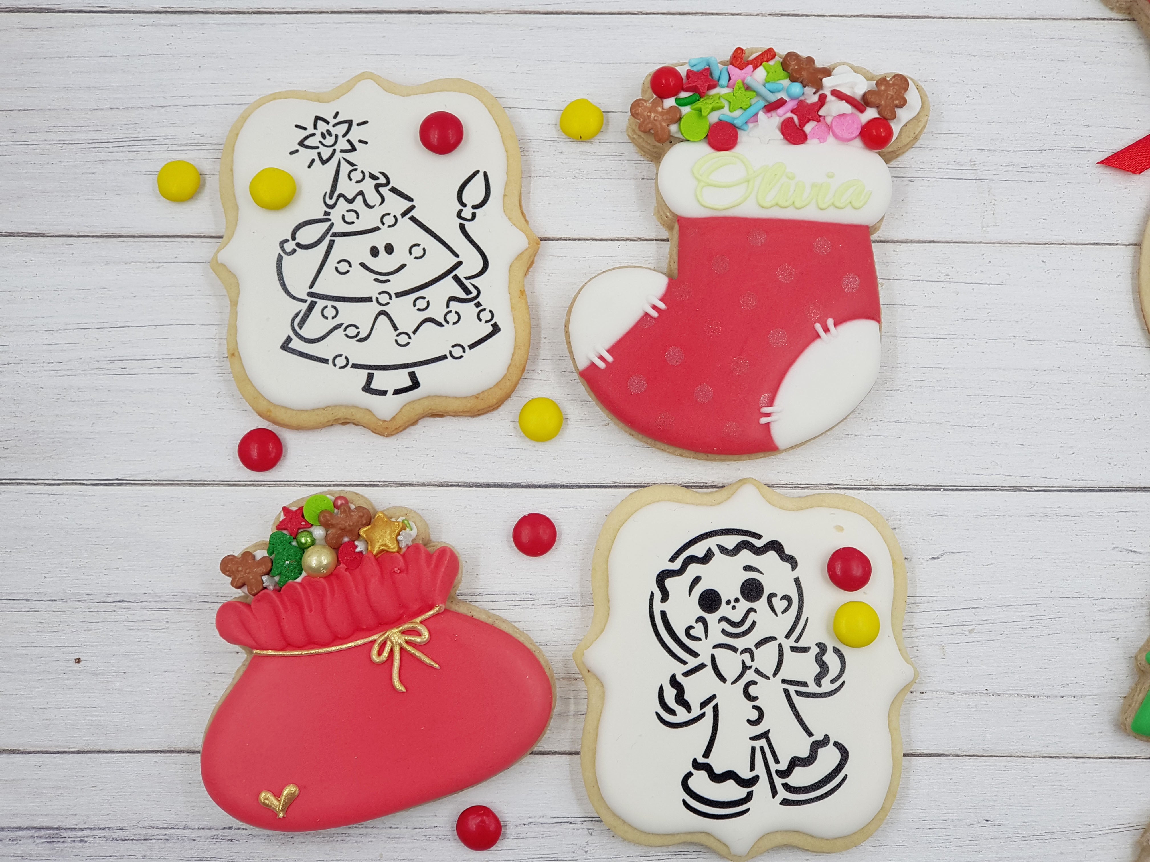 PYO Cookie Stencil, Christmas Cake Stencil, Royal Icing