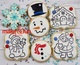 Christmas Santa Claus PYO Cookie Stencil|Kuchen Schablonen, Airbrush und Royal Icing