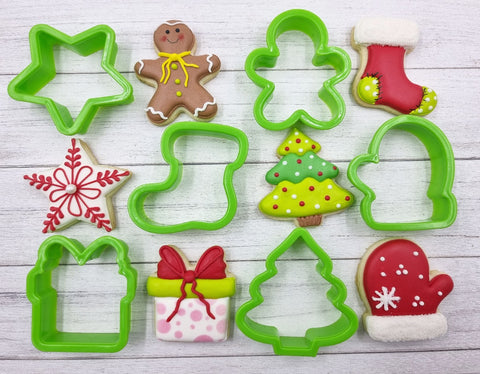 6 pcs Christmas Cookie Cutter, Gingerbread Cutter