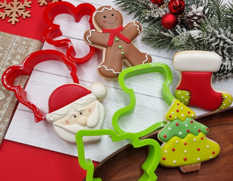 4 pcs Christmas Cookie Cutter, Gingerbread Cutter