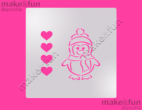 PYO Penguin Cookie Stencil, Christmas Stencil|Kuchen Schablonen, Airbrush und Royal Icing