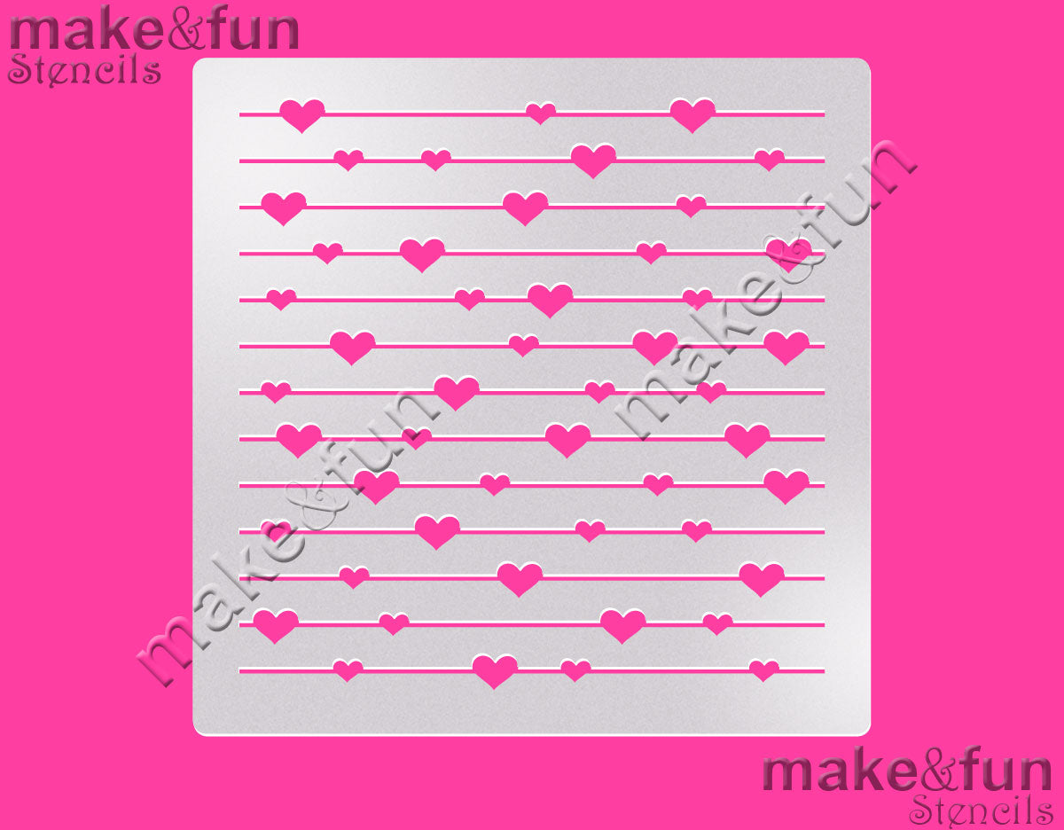 5.5"x5.5" Heart Cookie Stencil, Craft Stencil|Fellmuster Schablonen, Airbrush und Royal Icing