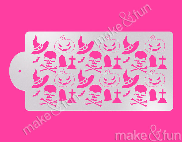 Halloween Cake Stencil, Face Painting Stencil||Halloween Schablonen, A