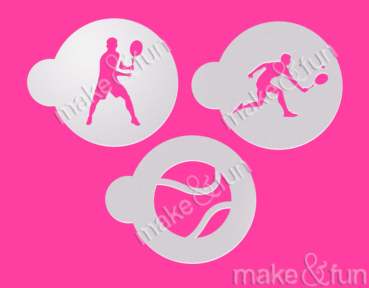 3 pcs Tennis Cookie Stencil, Custom Stencil|3 Stück Fußball Torten Shablonen, Airbrush