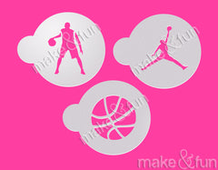 3 pcs Basketball Cookie Stencil, Custom Stencil|3 Stück Fußball Torten Shablonen, Airbrush
