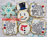 PYO Cookie Stencil, House Christmas Cake Stencil|Kuchen Schablonen, Airbrush und Royal Icing