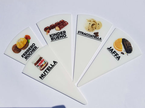 12 pcs Gelato Flavor Markers, Ice Cream Flavor Signs Labels, Tags, Gelato Stickers, Ice Cream Sticks