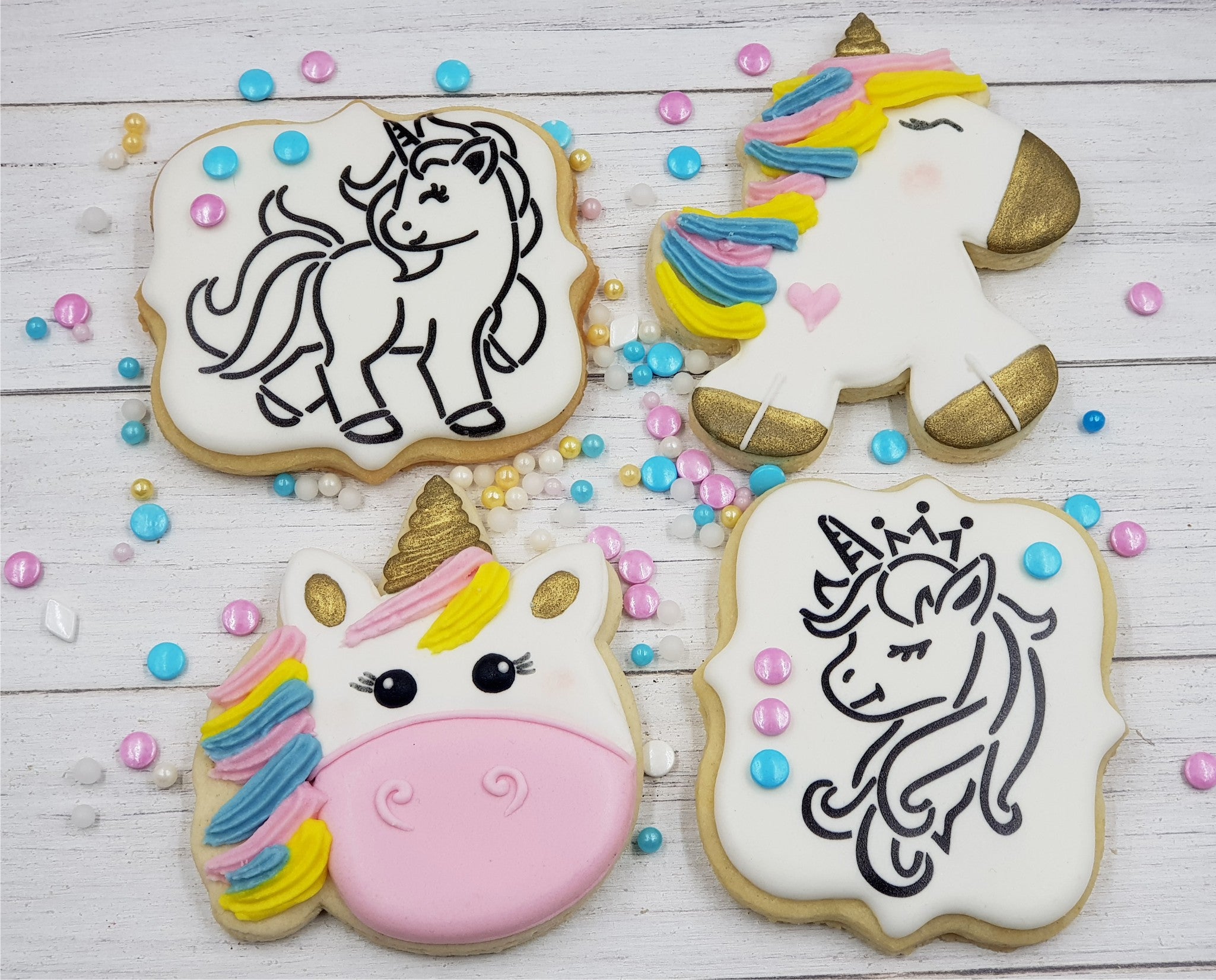PYO Cookie Stencil, Cake Unicorn Stencil, Royal Icing