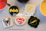 4 pcs Superheroes Cookie Stencil, Decoupage|4 Stück Super Helden Schablonen, Airbrush und Royal Icing