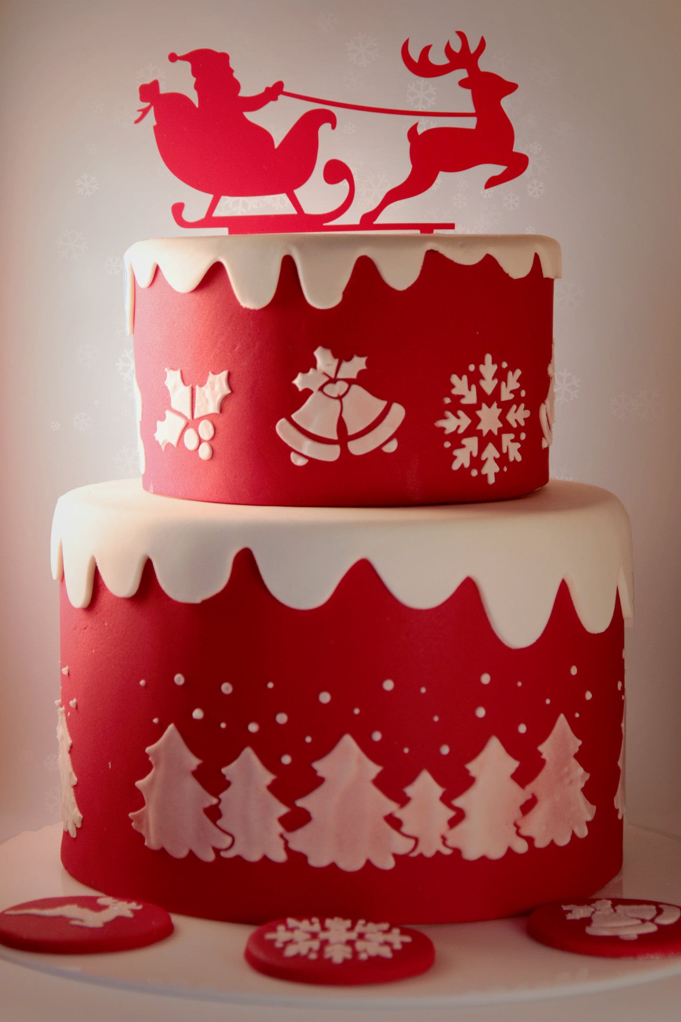 4 pcs Christmas Stencil, Cookie Stencil, Cake Stencil|4 Stück Weihnachten Schablonen