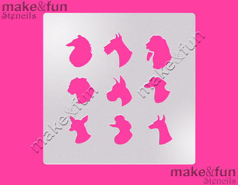 5.5"x5.5" Dog Pattern Cake Stencil, Airbrushing, DYO|Fellmuster Schablonen, Royal Icing