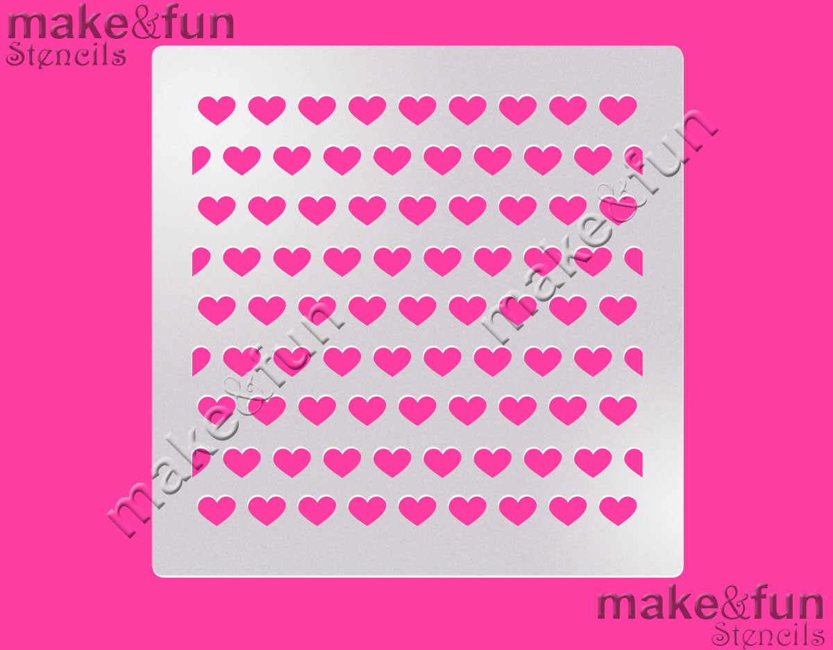 Small Hearts Pattern Cake Stencil, Cookie Stencil|Herz Schablonen, Airbrush und Royal Icing