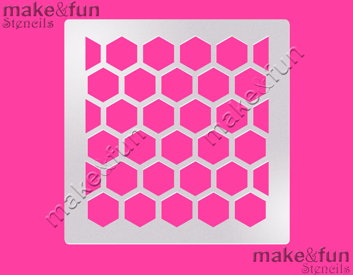 Hexagon Cake Stencil, Airbrushing|Hexagon Schablonen, Royal Icing Schablone