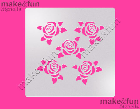 Roses Cake Stencil, Cookie Stencil, Decoupage Stencil|Rosen Schablone, Muster Airbrush Schablonen