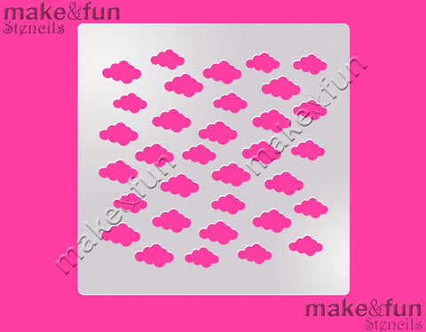 Clouds Pattern Cake Stencil, Cookie Stencil|Wolke Torten Schablonen, Airbrush und Royal Icing