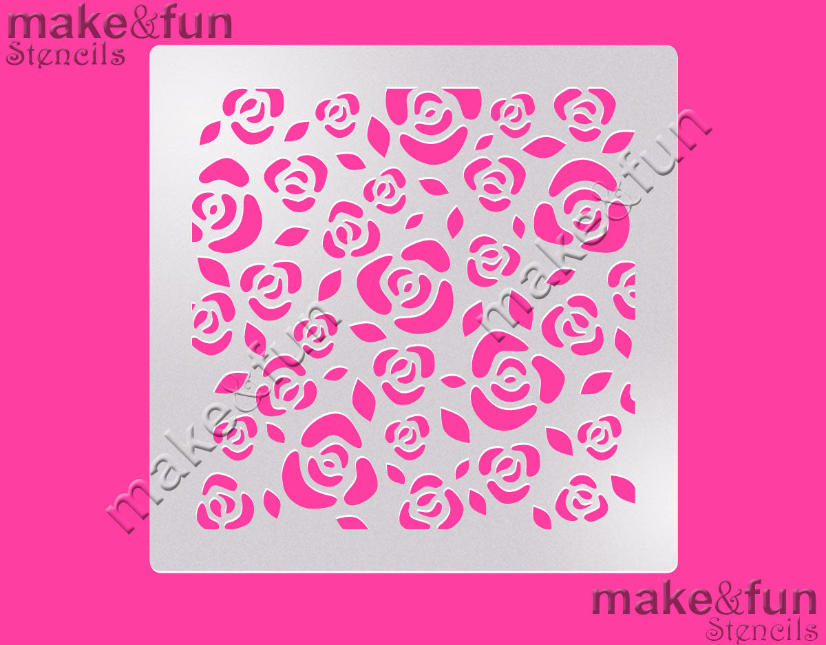 Roses Cake Stencil, Cookie Stencil, Decoupage Stencil|Rosen Schablone, Muster Airbrush Schablonen