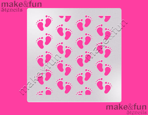 5.5"x5.5" Baby Shower Cake Stencil, Airbrushing, Craft|Fellmuster Schablonen, Airbrush und Royal Icing