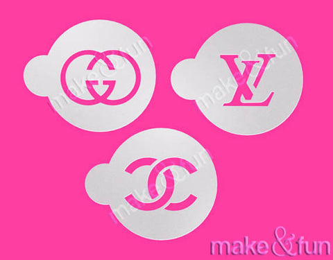 3 pcs Designer Cookie Stencils, Cake stencil|3 Stück Designer  Schablonen, Shablone Fashion