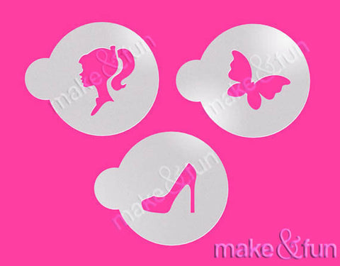 3 pcs Cake Stencil, Cookie Stencil, Custom Stencil|3 Stück Torten Shablonen, Royal Icing und Airbrush