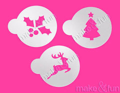 3 pcs Christmas Stencil, Cookie Stencil, Cake Stencil|3 Stück Weihnachten Schablone, Schablonen