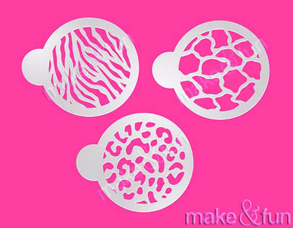 3 pcs Animal Print Stencil, Cookie Stencil Royal Icing and Airbrush