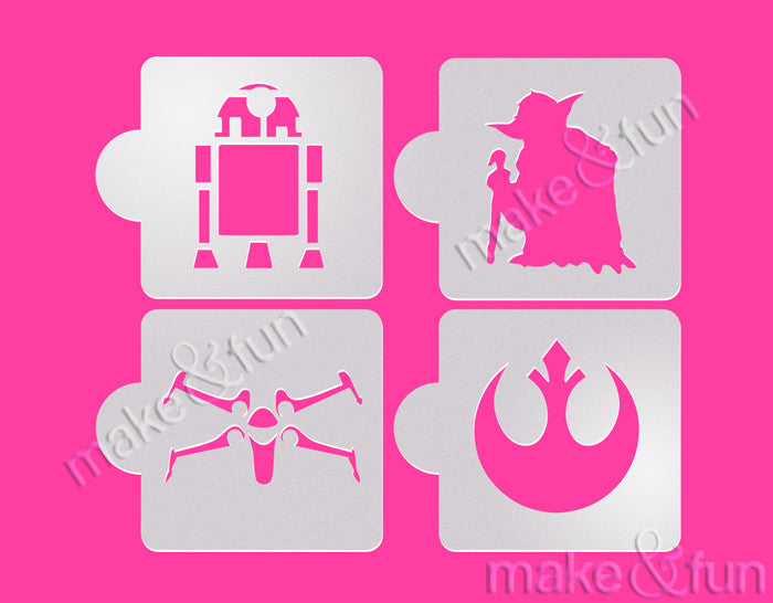 4 pcs Star Wars cookie stencil, cupcake stencils|4 Stück S Wars Schablonen, Airbrush