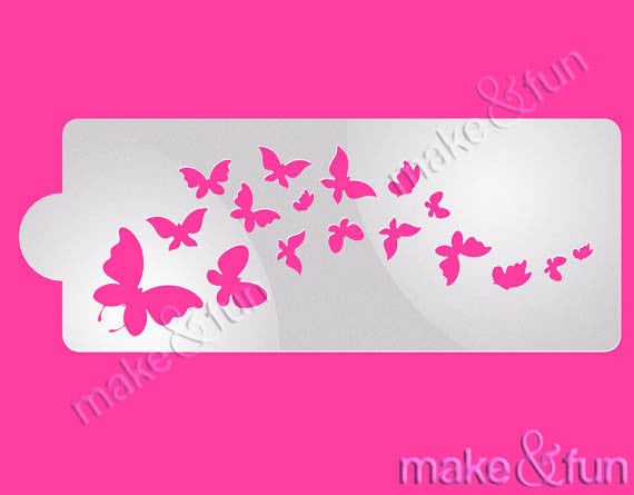 Butterfly Cake Stencil, Cookie Stencil, Decoupage|Schmetterling Schablonen, Airbrush und Royal Icing