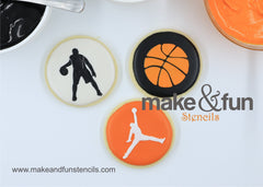 3 pcs Basketball Cookie Stencil, Custom Stencil|3 Stück Fußball Torten Shablonen, Airbrush