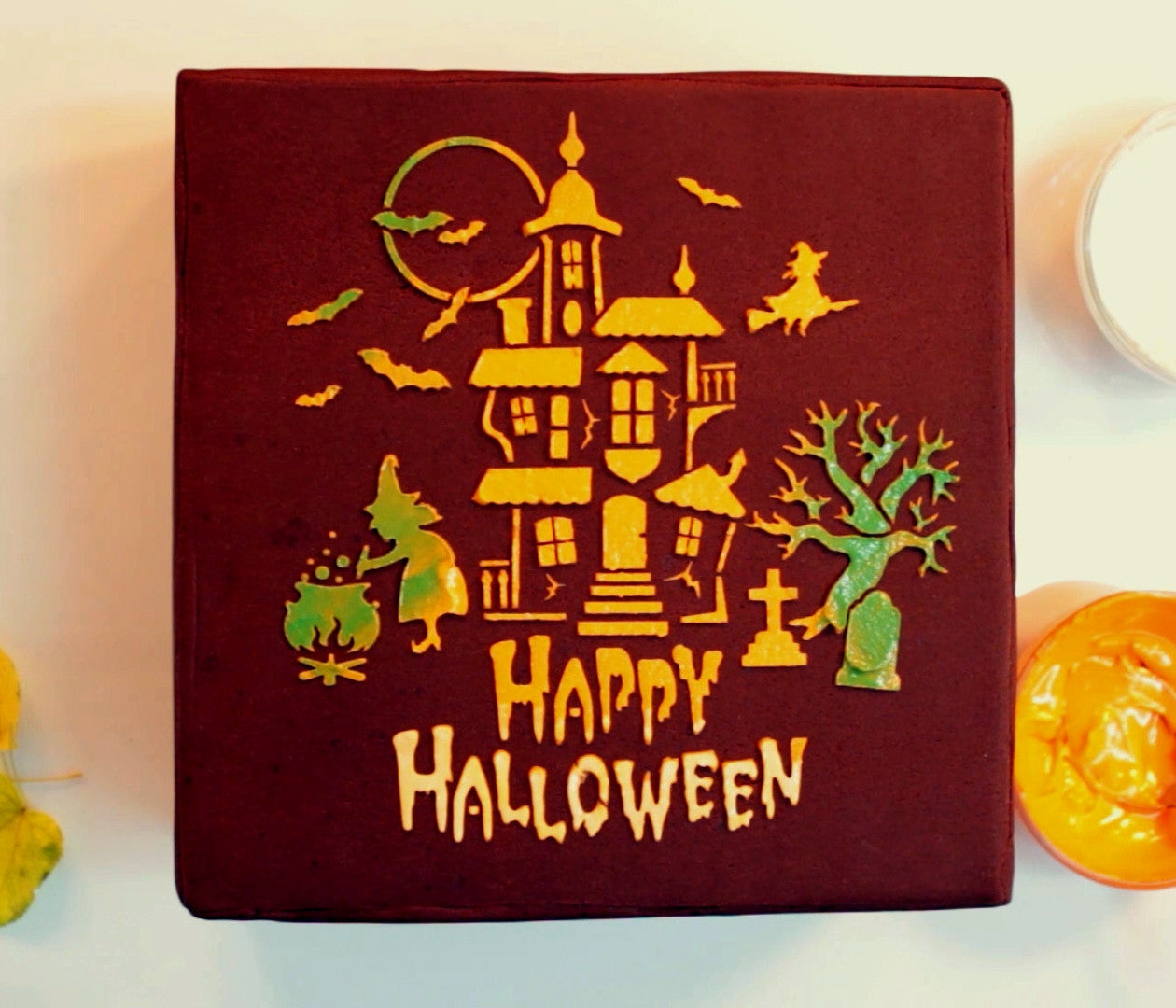 Halloween Cake Stencil, Cookie Stencil, Airbrush|Halloween Schablonen, Airbrush und Royal Icing